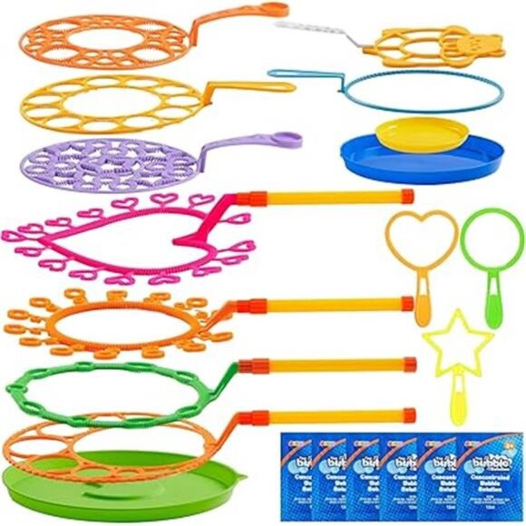 JOYIN Big Bubble Wands Set with with Tray, 21" Giant Bubble Wands Bulk for - Picture 8 of 8